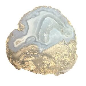 Elegant Natural Agate Blue 4” x 4 1/5”